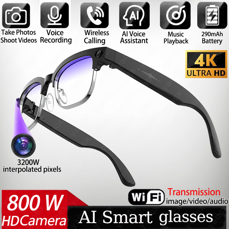 Smart Glasses Lens - نظارات ذكية 4K مع كاميرا 8
