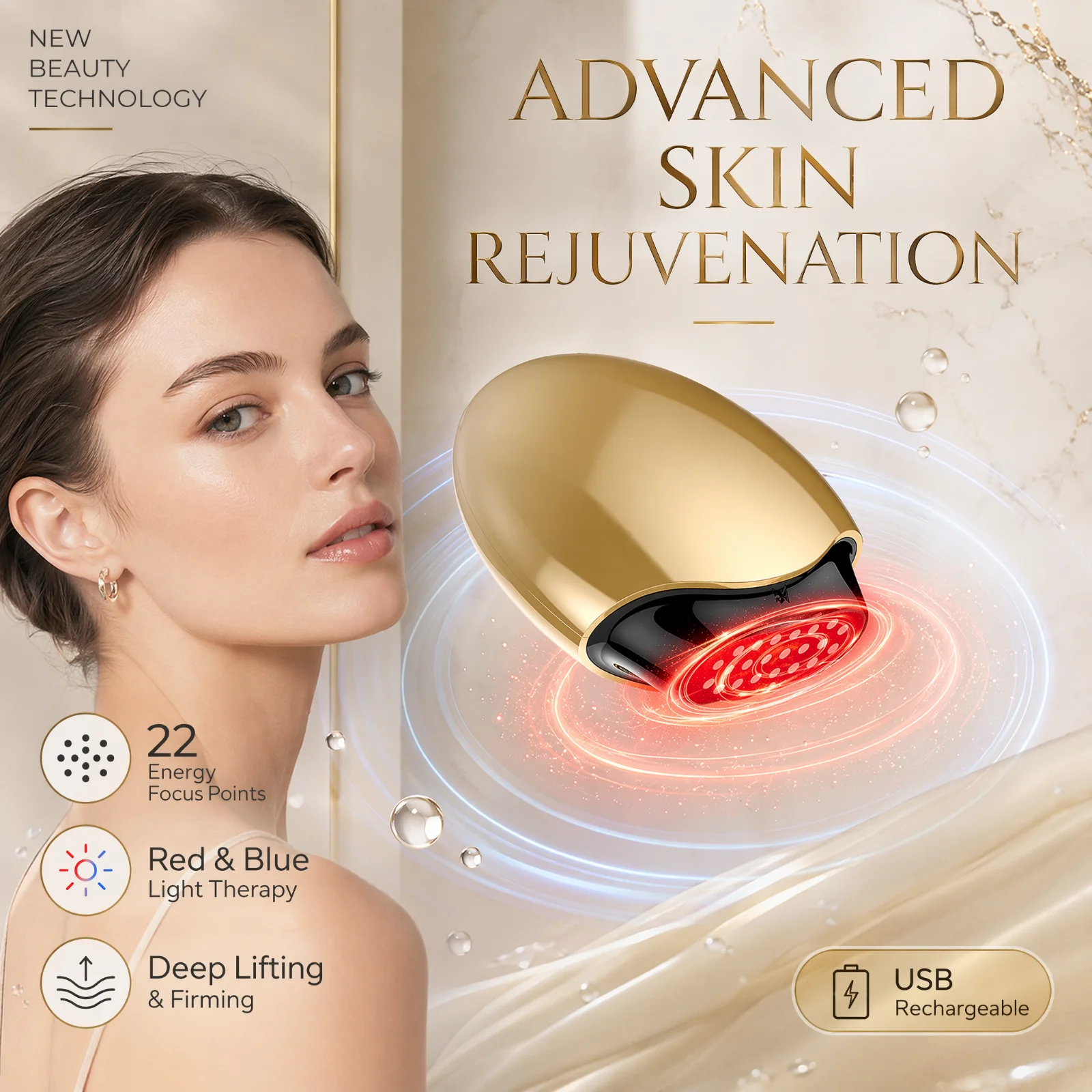 Galvanic Skin Sensor - جهاز تجميل الكولاجين للوجه مع مدلك