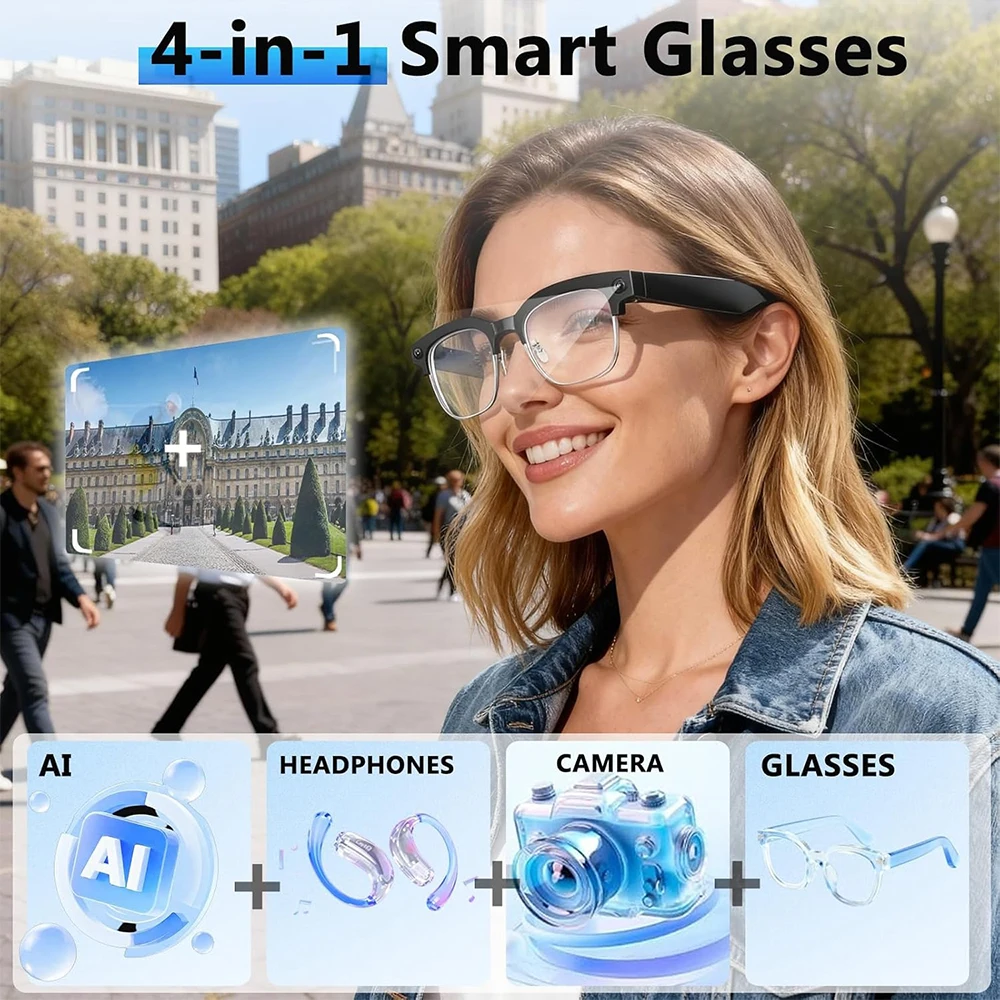 نظارات ذكية 4K مع كاميرا 8 ميج - مراجعة Smart Glasses Lens وسعره