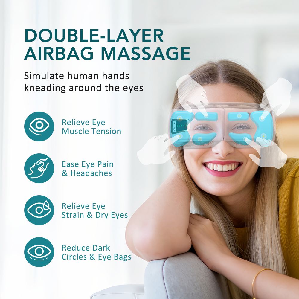 طوي العين ضغط الهواء مدلك وساد - مراجعة Light Therapy Glasses وسعره