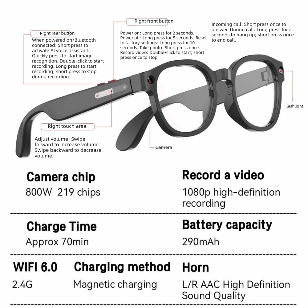 نظارات ذكية بتقنية الذكاء الاص - مراجعة Smart Glasses Lens وسعره